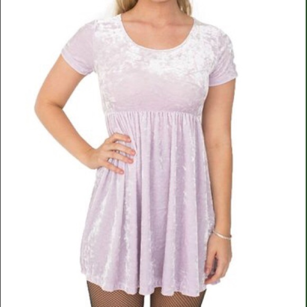 American Apparel Lavender Velvet Babydoll Dress